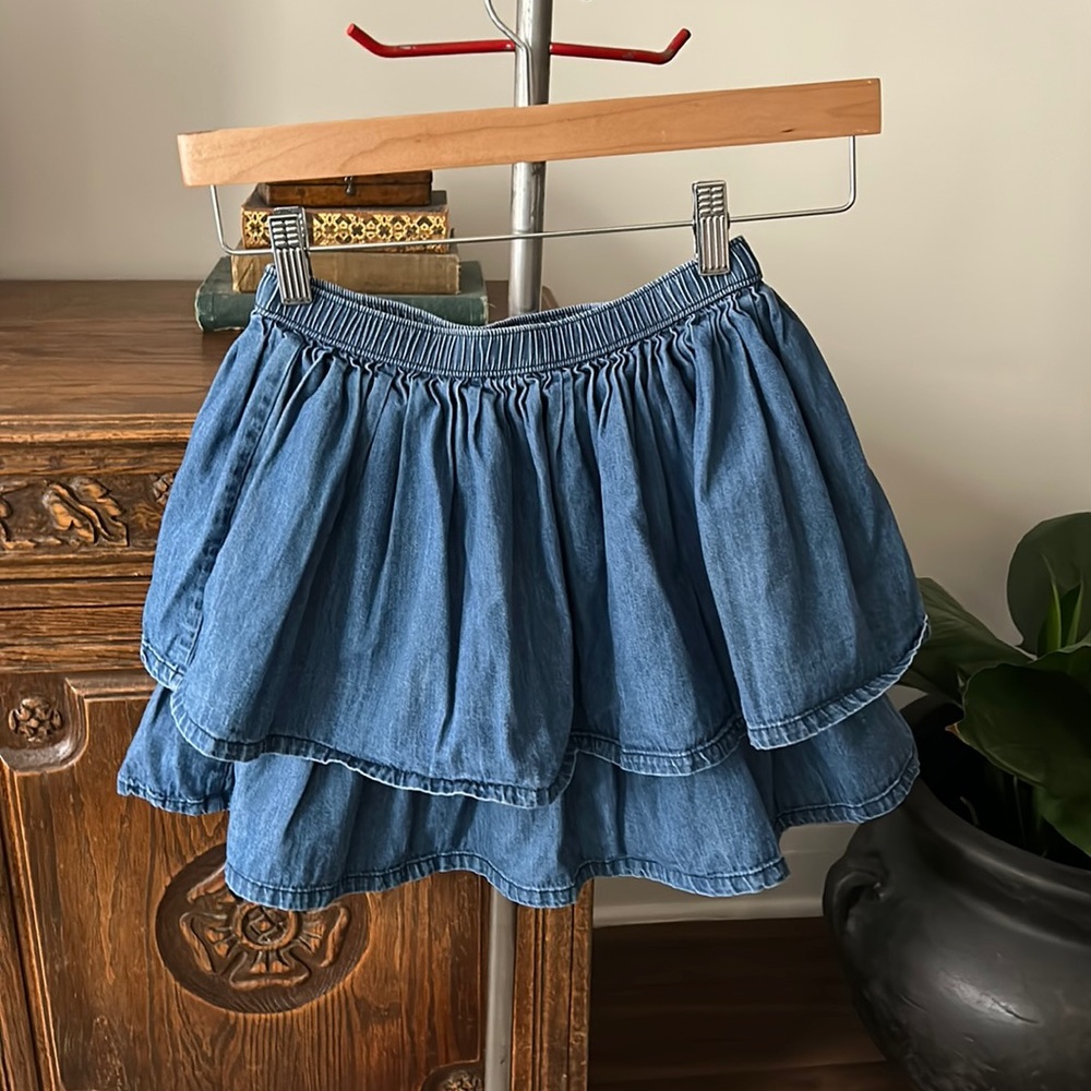 Hanna Andersson Tiered Denim Skirt US10